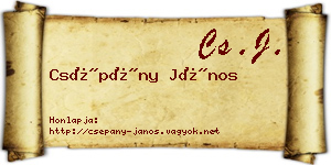 Csépány János névjegykártya