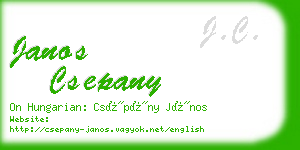 janos csepany business card